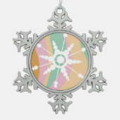 Gefärbte Krawatte Liquid Retro Groovy Weihnachten Schneeflocken Zinn-Ornament (Vorderseite)