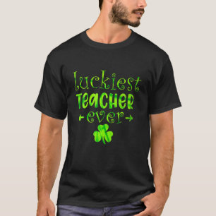 Gefärbte Krawatte Luckiest Lehrer je Cool St. Patr T-Shirt