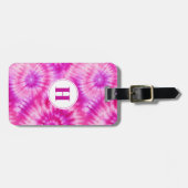 Gefärbte Krawatte Magenta Gepäckmarke Gepäckanhänger (Vorderseite horizontal)