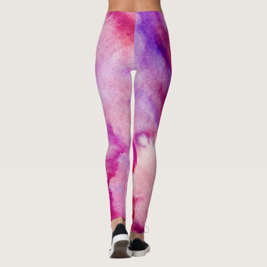 Gefärbte Krawatte magenta Leggings (Rückseite)