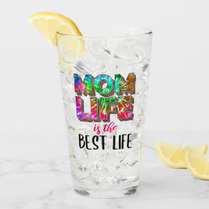 Gefärbte Krawatte Mama Das Leben ist das beste Leb Glas