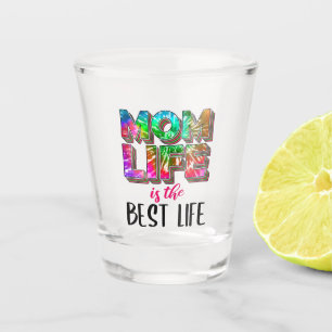 Gefärbte Krawatte Mama Das Leben ist das beste Leb Schnapsglas