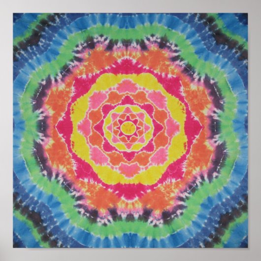Gefärbte Krawatte Mandala Leinwand Poster (Vorne)