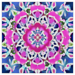 Gefärbte Krawatte Mandala Muster Denim Blau und Ro Stoff