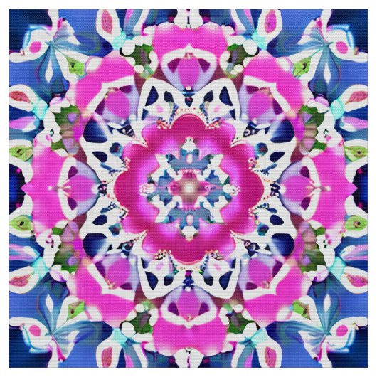 Gefärbte Krawatte Mandala Muster Denim Blau und Ro Stoff (Muster)