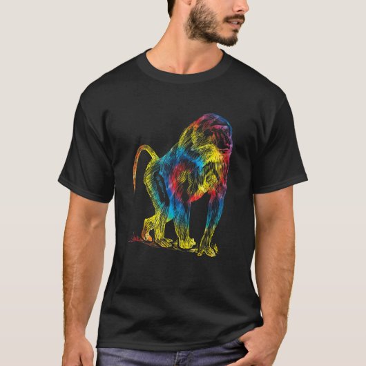 Gefärbte Krawatte Mandrill Rainbow Printessin Hipp T-Shirt (Vorderseite)