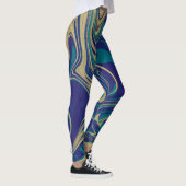 Gefärbte Krawatte Marble Liquid Blue Leggings (Rechts)