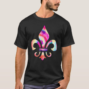 Gefärbte Krawatte Mardi Gras Colors Fleur De Lys S T-Shirt