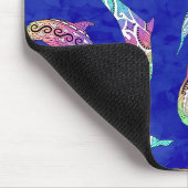 Gefärbte Krawatte Meerestiere Delphine Marlins Mousepad (Ecke)