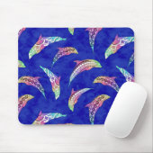 Gefärbte Krawatte Meerestiere Delphine Marlins Mousepad (Mit Mouse)