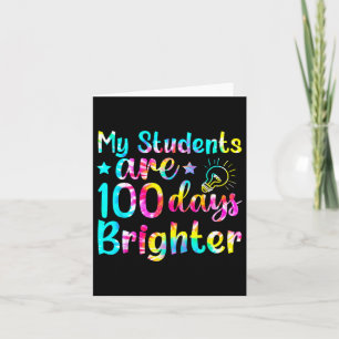 Gefärbte Krawatte Meine Schüler sind 100 Tage hell Karte