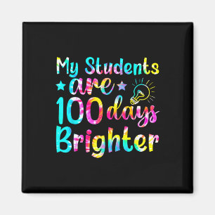 Gefärbte Krawatte Meine Schüler sind 100 Tage hell Magnet