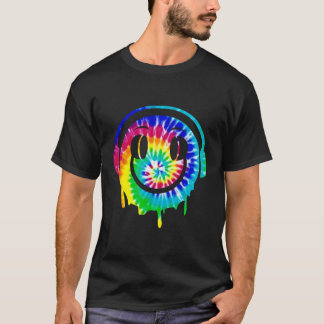 Gefärbte Krawatte Melting DJ Lächeln Gesichtshopfh T-Shirt