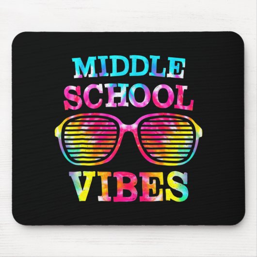 Gefärbte Krawatte Middle School Vibes Lehrer Stude Mousepad (Vorne)