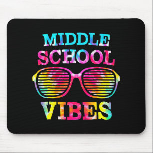 Gefärbte Krawatte Middle School Vibes Lehrer Stude Mousepad