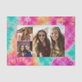 Gefärbte Krawatte mit 3 Fotos - Seidenpapier (Vorderseite)