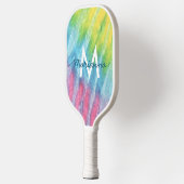 Gefärbte Krawatte Mit Monogramm Anfangsname Pickleball Schläger (Links)