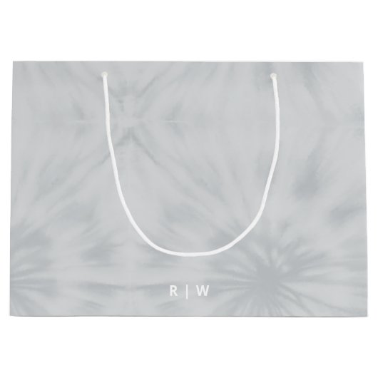 Gefärbte Krawatte | Modernes Minimalistisch-Grau-M Große Geschenktüte (Vorderseite)
