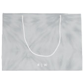 Gefärbte Krawatte | Modernes Minimalistisch-Grau-M Große Geschenktüte (Rückseite)