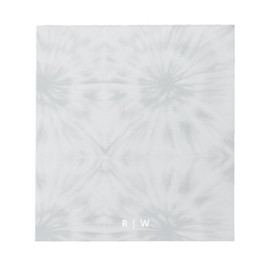 Gefärbte Krawatte | Modernes Minimalistisch-Grau-M Notizblock (Vorderseite)