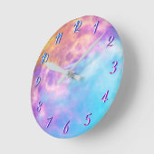 gefärbte Krawatte Mond Runde Wanduhr (Winkel)