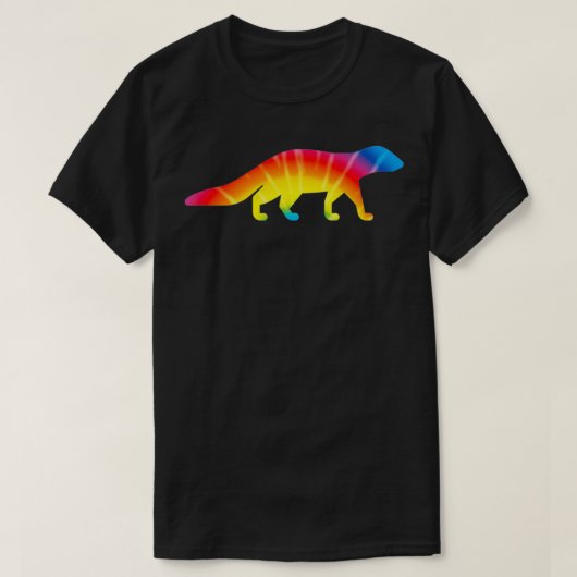 Gefärbte Krawatte Mongoose Regenbogen Druck Mustel T-Shirt (Design vorne)