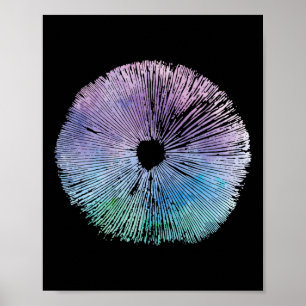 Gefärbte Krawatte Mushroom Cap Spore Wild Mushroom Poster