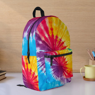 Gefärbte Krawatte Muster Blau Bedruckter Rucksack