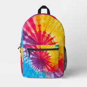 Gefärbte Krawatte Muster Blau Bedruckter Rucksack (Vorderseite)