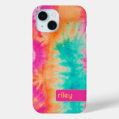 Gefärbte Krawatte Muster Hot Pink Orange Aquamarin Case-Mate iPhone Hülle (Rückseite)