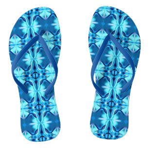 Gefärbte Krawatte Muster in Indigo und Eisblau Badesandalen