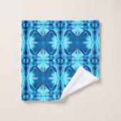 Gefärbte Krawatte Muster in Indigo und Eisblau Badhandtuch Set (Waschlappen)