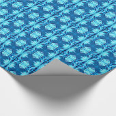 Gefärbte Krawatte Muster in Indigo und Eisblau Geschenkpapier (Ecke)
