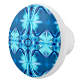 Gefärbte Krawatte Muster in Indigo und Eisblau Keramikknauf (Rechts)