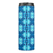 Gefärbte Krawatte Muster in Indigo und Eisblau Thermosbecher (Rückseite)