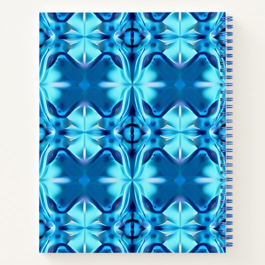 Gefärbte Krawatte Muster in Indigo und Ice Blue Jo Notizblock (Rückseite)