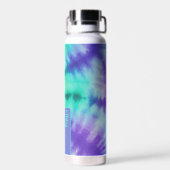 Gefärbte Krawatte Muster Meeresblau Türkis - indiv Trinkflasche (Rückseite)