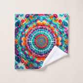 Gefärbte Krawatte Muster Multi color Badhandtuch Set (Waschlappen)