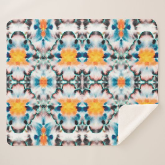 Gefärbte Krawatte Nahtloses Muster. Ethnisch Abstr Sherpadecke (Vorderseite (Horizontal))