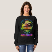 Gefärbte Krawatte Nannysaurus Muttertag Rex Dinosa Sweatshirt (Vorne ganz)