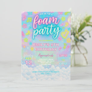 Gefärbte Krawatte Neon Glow Foam Geburtstagsparty  Einladung