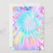 Gefärbte Krawatte Neon Retro Arcade Gaming Geburts Einladung (Rückseite)