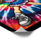 Gefärbte Krawatte Niedlich Dabbing Cheerleader Dan Poster (Ecke)