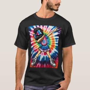 Gefärbte Krawatte Niedlich Dabbing Cheerleader Dan T-Shirt