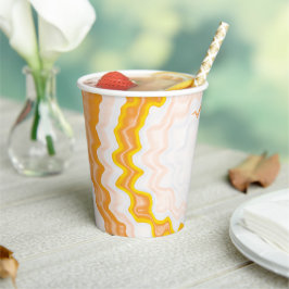 Gefärbte Krawatte Orange Swirt funky Retro Muster  Pappbecher