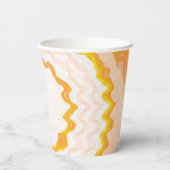 Gefärbte Krawatte Orange Swirt funky Retro Muster Pappbecher (Rückseite)