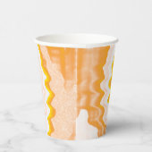 Gefärbte Krawatte Orange Swirt funky Retro Muster Pappbecher (Rechts)