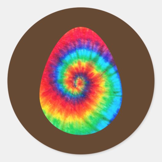 Gefärbte Krawatte Ostereier Basket Bunny Happy Ost Runder Aufkleber (Vorderseite)