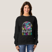 Gefärbte Krawatte Papawsaurus Dinosaur Daddy Sauru Sweatshirt (Vorne ganz)