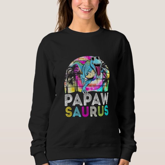 Gefärbte Krawatte Papawsaurus Dinosaur Daddy Sauru Sweatshirt (Vorderseite)